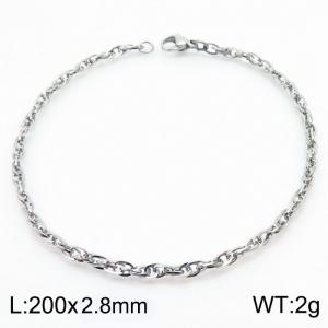 Fashion Jewelry 200x2.8mm Link Bracelet Silver Color Chain Necklace Rope Chain Bracelets for Women - KB181402-Z
