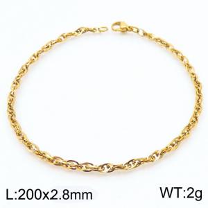 Fashion Jewelry 200x2.8mm Link Bracelet Gold Plated Chain Bracelets Rope Chain Necklace for Women - KB181403-Z