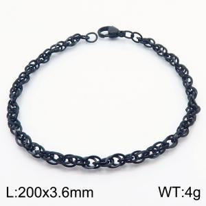 200x3.6mm Fashion Stainless Steel Bracelet Black - KB181404-Z