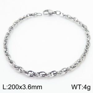 200x3.6mm Fashion Stainless Steel Bracelet Black Silver - KB181405-Z