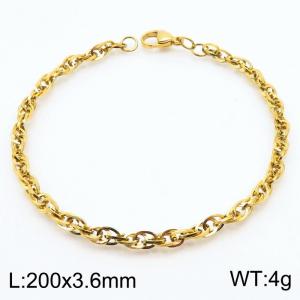 200x3.6mm Fashion Stainless Steel Bracelet Black Gold - KB181406-Z