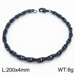 200x4mm Fashion Stainless Steel Bracelet Black - KB181407-Z
