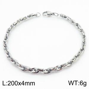 200x4mm Fashion Stainless Steel Bracelet Silver - KB181408-Z