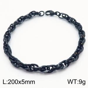 200x5mm Fashion and personalized Stainless Steel Polished Bracelet Color Black - KB181410-Z