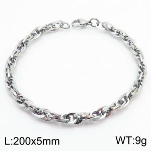 200x5mm Fashion and personalized Stainless Steel Polished Bracelet Color Silver - KB181411-Z