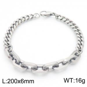 Stainless steel handmade chain mixed with neutral minimalist bracelet - KB181470-Z