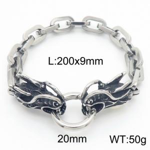 Stainless steel double faucet men's bracelet - KB181659-Z