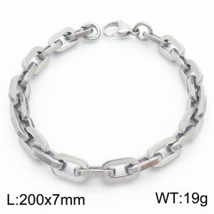 7mm stainless steel minimalist women's woven bracelet - KB181662-Z
