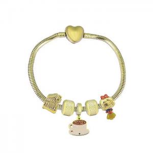 Stainless Steel Gold-plating Bracelet - KB182039-PA