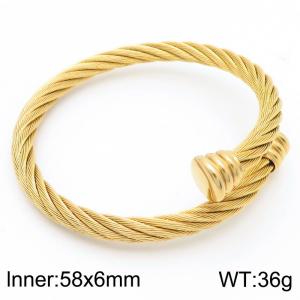 Stainless steel jewelry gold minimalist steel wire bracelet - KB182698-XY