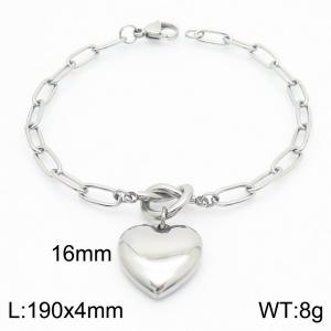 Love pendant steel stainless steel bracelet - KB182757-Z