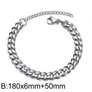 Trendy and domineering steel six sided grinding 180X6mm stainless steel bracelet - KB182790-Z