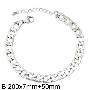 Trendy steel stainless steel 200X7mm Cuban NK bracelet for men - KB182822-Z