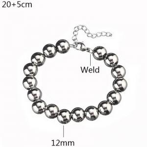 Fashionable 12mm steel stainless steel beaded bracelet with tail chain - KB182839-Z