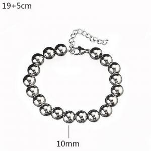Fashionable 10mm Steel Stainless Steel Beaded Bracelet with Tail Chain - KB182842-Z