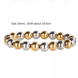 Personalized 10mm stainless steel gold bracelet - KB182847-Z