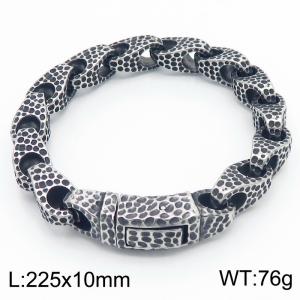 225mm Men Dotted Surface Stainless Steel Link Bracelet - KB182887-KJX