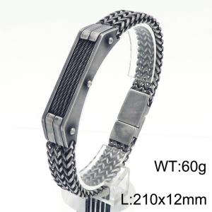 European and American Volkswagen Design Personalized Hip Hop Style Stainless Steel Keel Chain Temperament Boiled Black Bracelet - KB182961-KFC