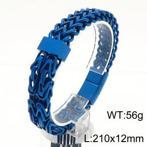 European and American Volkswagen Design Personalized Hip Hop Style Stainless Steel Mixed Chain Magnetic Buckle Elegant Blue Bracelet - KB182966-KFC