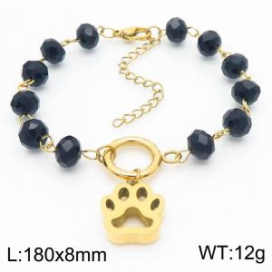 Stainless Steel Crystal Bracelet - KB183013-TJG