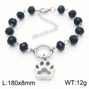 Stainless Steel Crystal Bracelet - KB183014-TJG