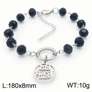 Stainless Steel Crystal Bracelet - KB183024-TJG