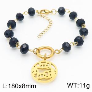 Stainless Steel Crystal Bracelet - KB183025-TJG