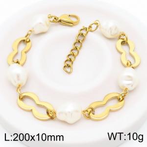 Stainless Steel Gold-plating Bracelet - KB183035-BH