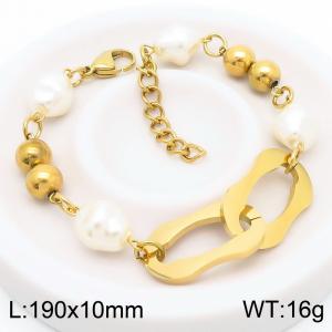 Stainless Steel Gold-plating Bracelet - KB183037-BH