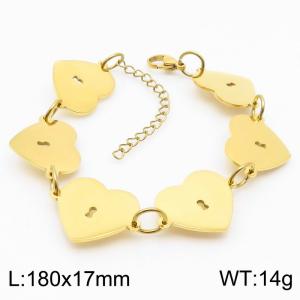 Stainless Steel Gold-plating Bracelet - KB183044-TJG