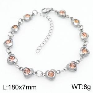 Stainless Steel Stone Bracelet - KB183047-TJG