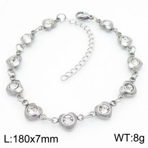 Stainless Steel Stone Bracelet - KB183050-TJG