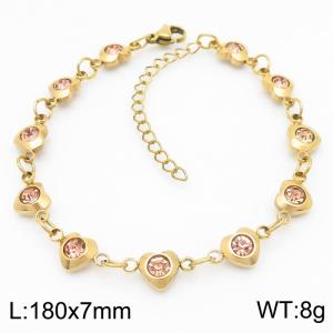 Stainless Steel Stone Bracelet - KB183052-TJG