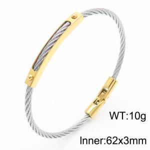 Stainless Steel Wire Bangle - KB183060-HB