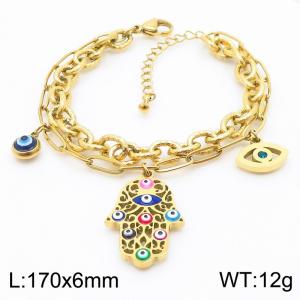 Stainless Steel Gold-plating Bracelet - KB183062-HM