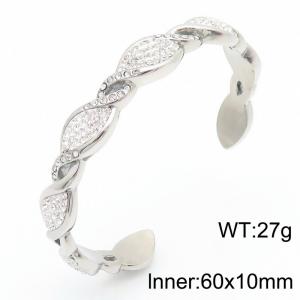 Stainless Steel Stone Bangle - KB183111-TSC