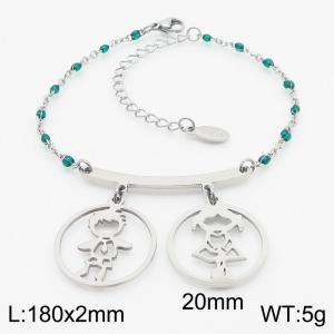 Boy and Girl Drip Beads Bracelet For Women Stainless Steel Trendy Jewelry - KB183115-Z