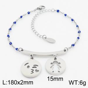 Drip Beads Girl Kiss Charm Bracelet For Women Stainless Steel Trend Jewelry - KB183119-Z