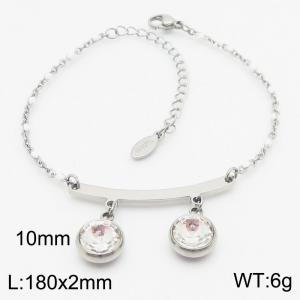 White Drip Beads Stone Charm Bracelet For Women Stainless Steel Trendy Jewelry - KB183122-Z