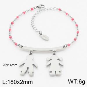 Boy and Girl Drip Beads Bracelet For Women Stainless Steel Trendy Jewelry - KB183123-Z
