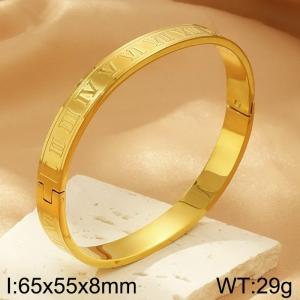 Stainless Steel Gold-plating Bangle - KB183226-SP