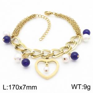 Stainless Steel Gold-plating Bracelet - KB183271-MN