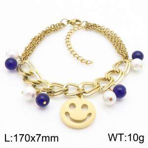 Stainless Steel Gold-plating Bracelet - KB183272-MN