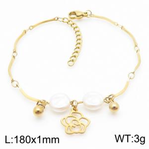 Stainless Steel Gold-plating Bracelet - KB183279-MN