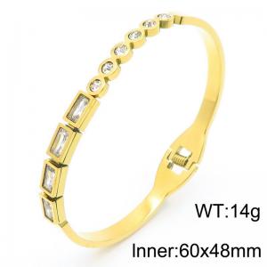 Stainless Steel Stone Bangle - KB183415-HM