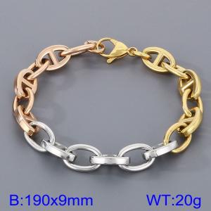 Stainless Steel Gold-plating Bracelet - KB183528-Z