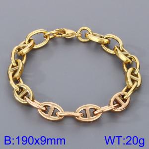 Stainless Steel Gold-plating Bracelet - KB183529-Z