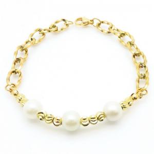 Stainless Steel Gold-plating Bracelet - KB183542-WH