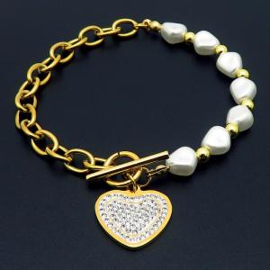 Stainless Steel Gold-plating Bracelet - KB183543-WH