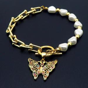 Stainless Steel Gold-plating Bracelet - KB183547-WH